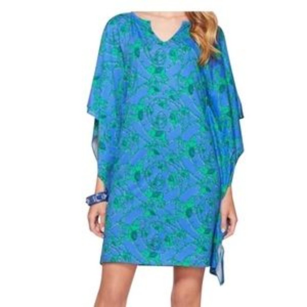LILLY PULITZER Stefani Dress blue elephant coverup